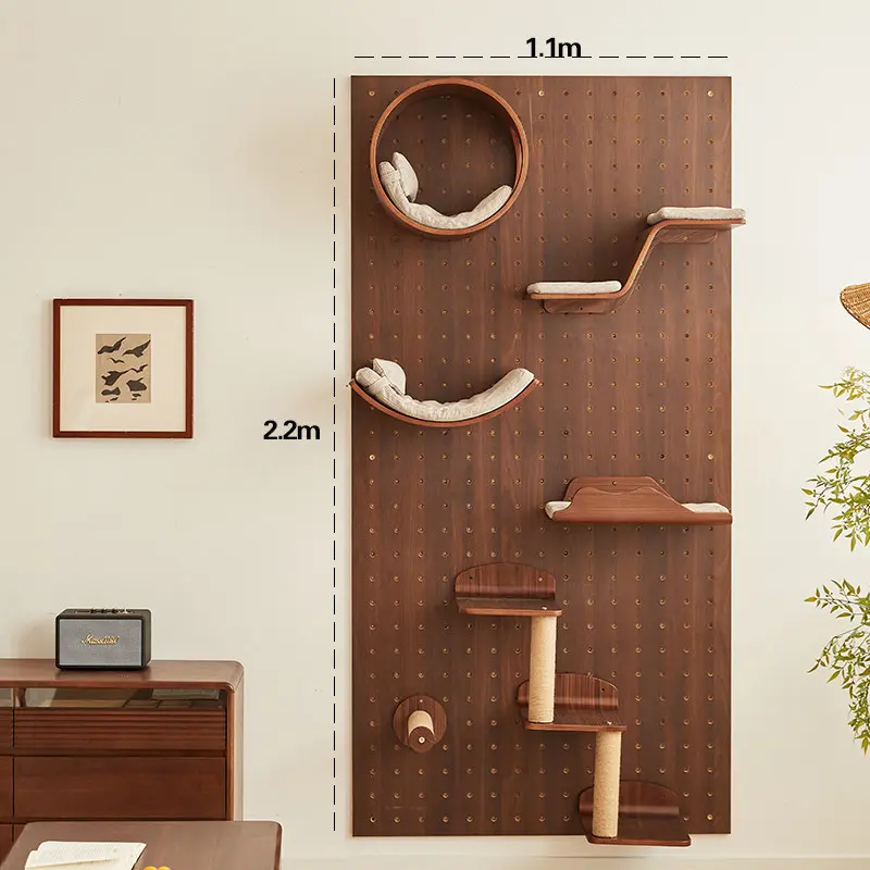 Walnut Pegboard Wall System